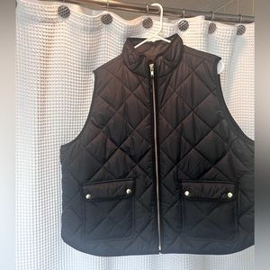 NWT J.Crew Factory Black Quilted Vest